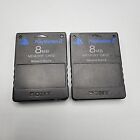 LOT OF TWO: Sony Playstation 2 PS2 Official MagicGate 8MB Memory Card SCPH-10020