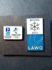 2022 Bejing Olympic Games 2 Pin Lot Lawo Snowflake IIHF Ice Hockey Federation