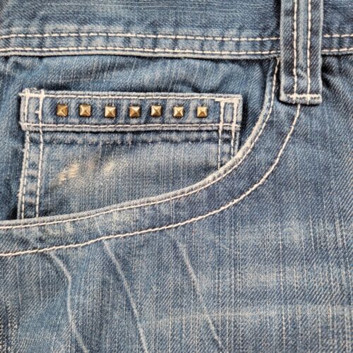 Vintage Pelle Pelle Jeans Men's Blue Denim Flap Pocket Distressed 40 x 34