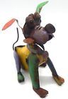 Metal Garden Rusted Metal Spring Neck Recycled Multicolored Small Yard Art Dog