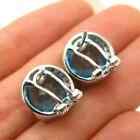 Delicated 4.20Ct Round Cut Blue Topaz Halo Stud Earrings 14K White Gold Finish