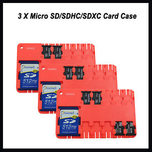 3x Bandc Micro SD/SDHC/SDXC Memory Card Storage Holder Case (cards not included)