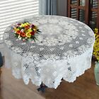 Vintage Handmade Crochet Tablecloth Round Lace Table Topper Doily Wedding Party