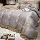 Ice Silk Bedding Set Embroidery Bed Sheet Duvet Cover Pillowcases Home Textile