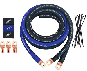 Sky High Car Audio E-Series 1/0 Big 3 Upgrade BLUE/BLACK Electrical Wiring Kit