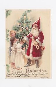 Rare German Santa HTL (Hold to the Light) Vintage Postcard