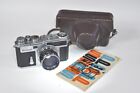 Nikon SP rangefinder film camera with 3 lenses and outfit case
