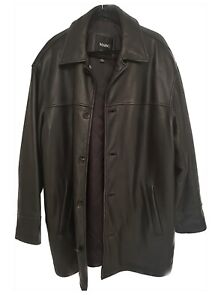 Marc New York  Men’s Genuine Leather long Jacket with deep pockets