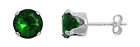 .925 Sterling Silver Round CZ Birthstone Color Stud Earrings NEW
