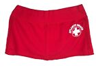 Y2K red micro mini active athletic drawstring waistband spell out back skirt