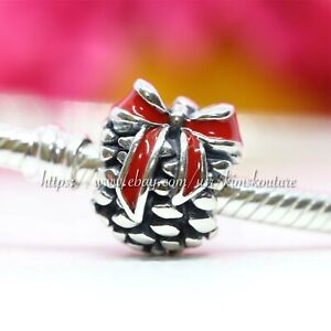 Authentic Sterling Silver Red Enamel PINECONE Charm 791237EN39 RETIRED