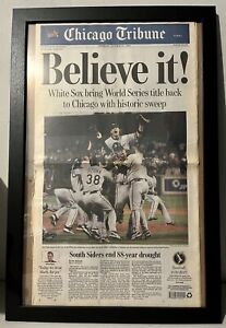 Chicago White Sox World Series Champions Newspaper Framed Chicago Tribune MLB
