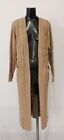 Shein Women's Cable Knit Open Front Duster Cardigan Sweater AR8 Brown Medium