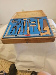 Vintage Wood Young Adults or Older Childs Small Tool Box with Tools