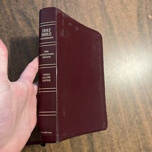 NIV 1984 Single Column Bible - Burgundy Bonded Leather - OOP 84