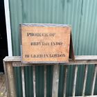Vintage Wooden Crate Produce Of British India Bulked In London With Lid