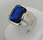 Men's Ring 925 Sterling Silver Turkish Handmade Jewelry Sapphire All Size