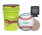 Diamond D-OB Leather Baseball 30 Balls | Yellow Bucket | Combo & Rods Can Cooler