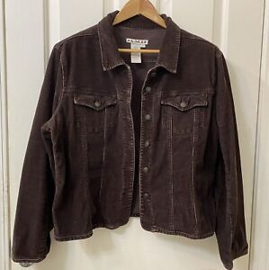 AMI Corduroy Brown Trucker Casual Jacket Womens Size L