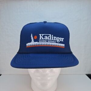 Vintage Kadingger Marine Service Trucker Hat Cap Rope Foam Blue Snapback