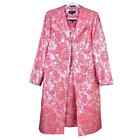 John Meyer 2 Piece Long Jacket Dress Suit Set Floral Brocade Coral Combo Size 10