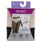 Gildan Women's Tag Free Microfiber Brief Panties w/ Cotton Liner Underwear 3-PK