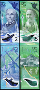 Barbados 2 PCS SET, 2 5 Dollars, 2022, UNC, Polymer, P-New Design