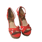 Michael Kors Womens Platform Cork Heels Shoes Size 5M Camilla Ankle Strap