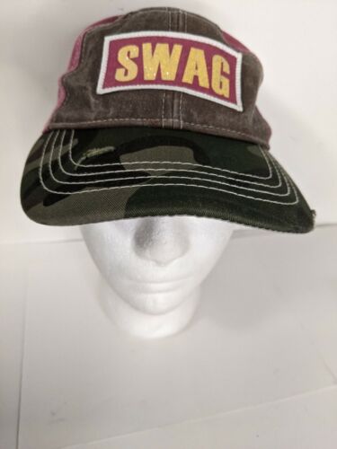 Swag hat sparkly camo red brown patch strapback womens hat adjustable