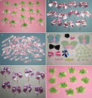 Flowers with Bows Green Pink Lilac Assorted Butterflies CLOSEOUT Lots 108X