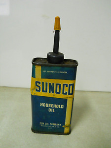 Vintage Sunoco Sun Oil Company Household Oil Tin Can Advertising Lot A