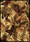 Wildlife Black Butterfly Carpet 5x8 Nature Jungle Area Rug : Actual 5'3