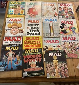 MAD Magazine 1980’s Lot Of 15. GA hero mash ￼ Superman Mickey Mouse J.R.  Horror