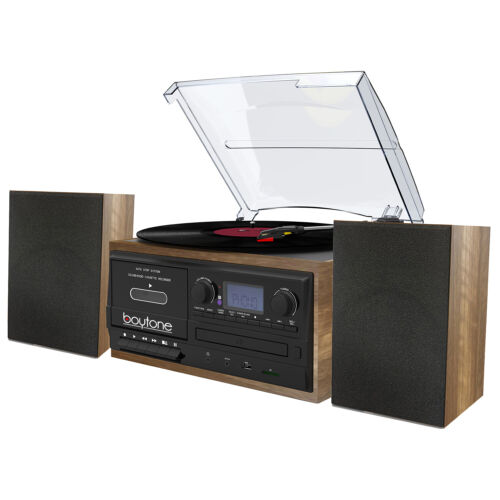 Bluetooth Record Player Turntable, CD Player, Convert LP Vinyl, CD to MP3 Player
