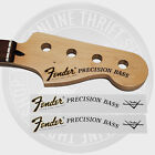 (2) Fender Precision Bass Waterslide Guitar Headstock Decals with CS Logo