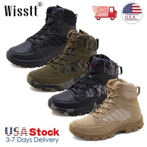 Mens Army Military Combat Work Boots Walking Waterproof Shoes Tactical Security