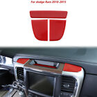 Center Console Storage Box Pad Trim Mat For Dodge Ram 1500 2010-2015 Red Carbon