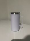 20 Oz Tumbler Mug, Insulated, with Handle, Double Walled, White