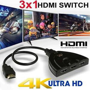3 in 1 out HDMI Switch Hub 2K 4K 3D Splitter TV Switcher Adapter for HDTV PC USA