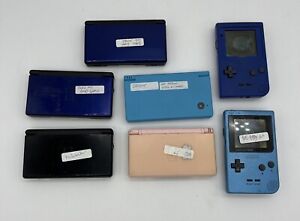 Lot of 7 Various Hand-Held Consoles(For Parts/Repair) DS Lite DSi Gameboy Pocket