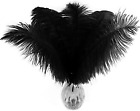 10 Pcs Natural Black Ostrich Feathers 10-12 Inch(25-30 Cm) Bulk for DIY Clothing