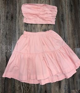 Women’s abercrombie and fitch two-piece pink set, XS, top and skirt