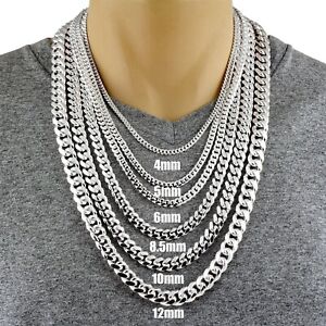 Guaranteed 925 Sterling Silver Miami Cuban Chain Necklace Men's Jewelry