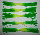 5 Custom Silicone Spinnerbait Skirts (Chart./Green Tips) - Bass Fishing - 