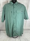 Under Armour Shirt Mens 2XL XXL Green Utility Hiking Outdoor Vented Fishing