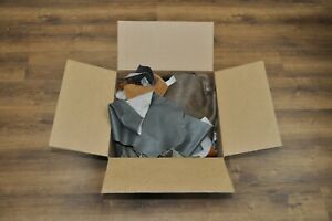 10 lb Box Mixed Colors Cowhide Remnants Scrap Leather Pieces Free Shipping