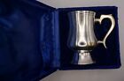 Indian Silver Tankard in blue velvet case with brass hinges