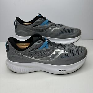 Saucony Ride 15 Wide Athletic Sneakers Mens Size 10.5 W Gray Running Shoes