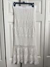 ETC women's cream  size S Knit  Crochet Maxi Skirt White casual party  vacations