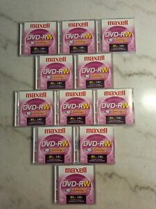 New Listing11 Pack Maxell DVD-RW Camcorder Rewritable Discs 1.4GB For Sony Handycam & Canon